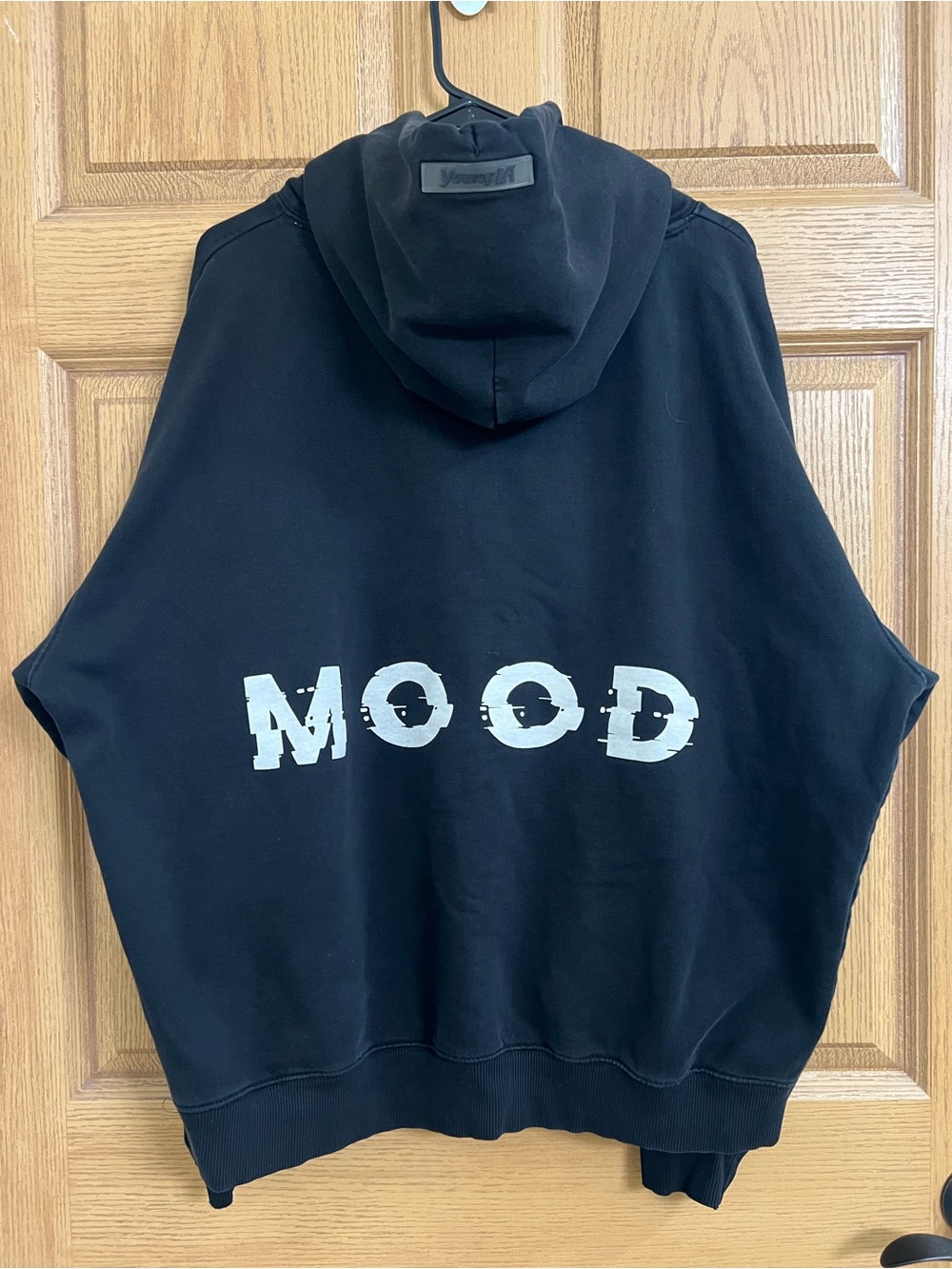 YoungLA Black “MOOD” Graphic Hoodie – White Back Print XL